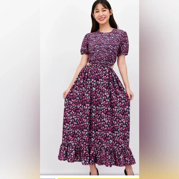 French Connection Bethany Verona Cut Out Dress Size 10 - Picture 2 of 8